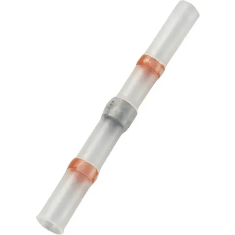 TRU COMPONENTS 736410 Stootverbinder Met krimpkous 0.304 mm² 0.705 mm² Volledig geïsoleerd Rood 30 stuk(s)