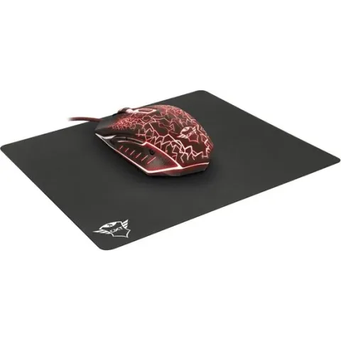 Trust GXT783 Izza - Gaming Bundel - Muis & Muismat - Zwart