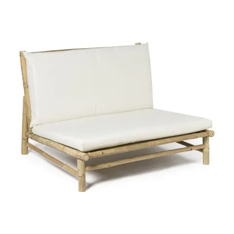 Tuinbank bamboe - naturel/wit- 100x87x74 cm