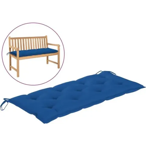 Tuinbankkussen 120x50x7 cm stof blauw