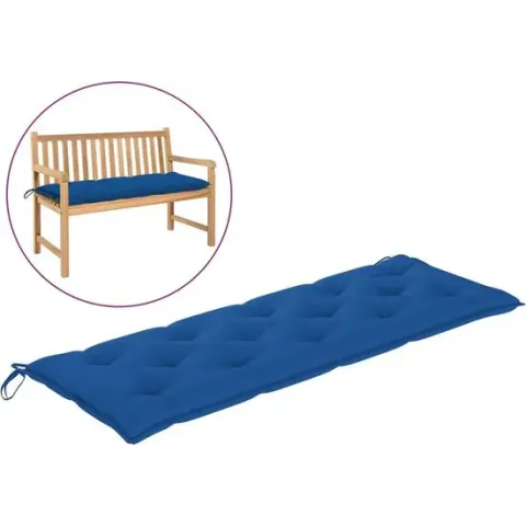 Tuinbankkussen 150x50x7 cm stof blauw