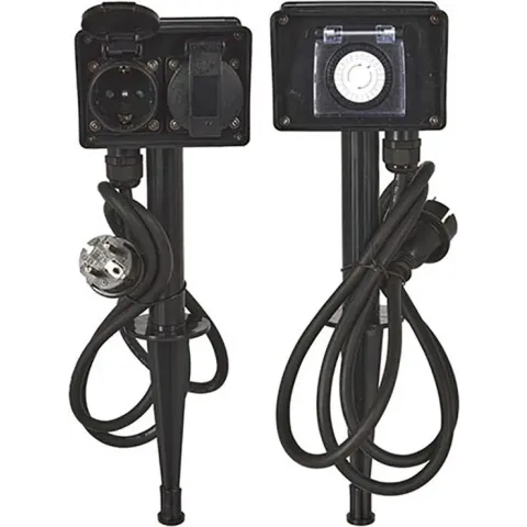 Tuincontactdoos 2-Voudig met Timer