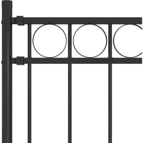 Tuinhek 1,7x0,8 m staal zwart