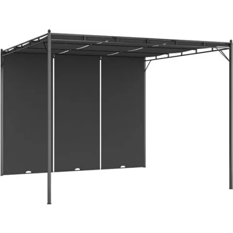 Tuinprieel met zijgordijn 3x3x2,25 m antraciet