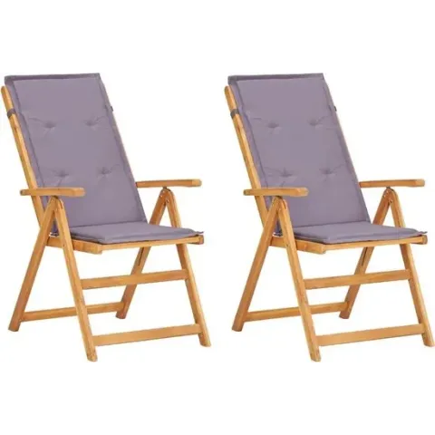 Tuinstoelen verstelbaar 2 st massief acaciahout bruin