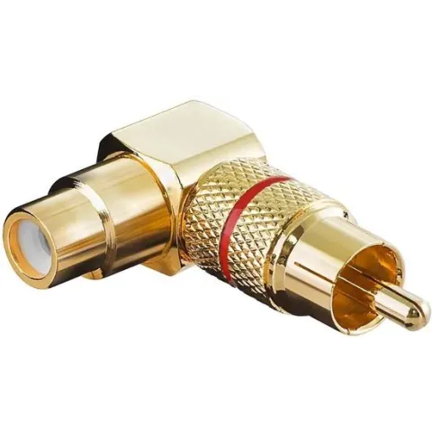 Tulp haakse audio adapter - rood / verguld (metaal)