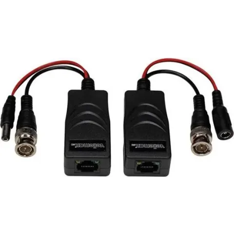 TVI VIDEO-/ VOEDINGSBALUN MET 8P8C (RJ45) CONNECTOR EN BNC/VOEDINGSKABELS - PAAR
