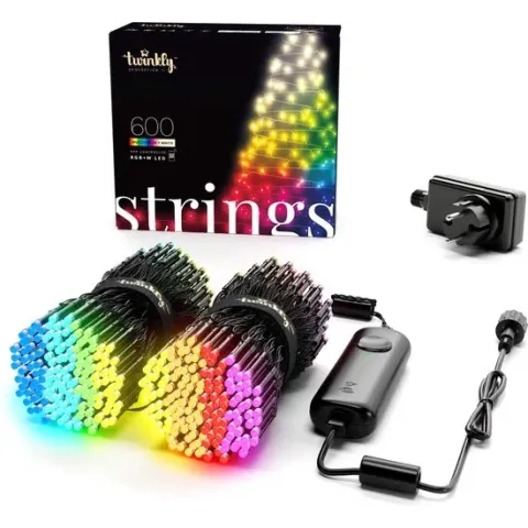 Twinkly Strings - Lichtsnoer - 48 Meter - LED Verlichting - Gekleurd & Warm Licht  - Dimbaar - Binnen & Buiten - Verbind met Bluetooth of Wifi - Werkt met Homekit, Homey, Alexa, Google Home en Razer Chroma