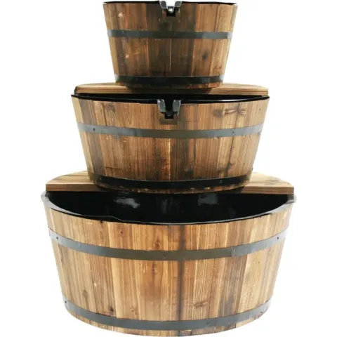 Ubbink Houten Ornament Waterval Set 3-Vaten 72cm + Pomp