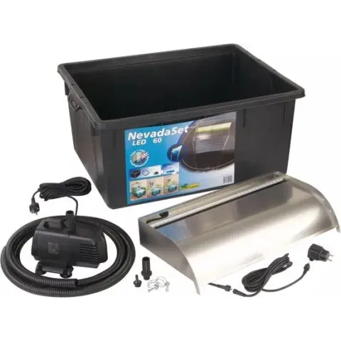 Ubbink Nevada 60 Waterval RVS Set + LED verlichting