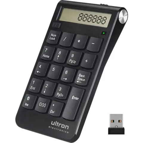 Ultron UN-2 - Wireless Numpad en Rekenmachine in een - oplaadbaar - USB 2.4GHz dongle - zwart