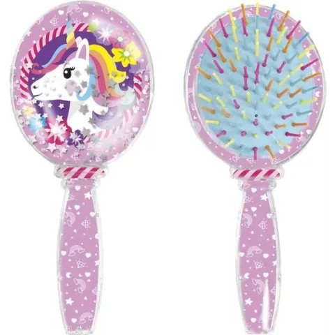 Unicorn haarborstel met bewegende glitters