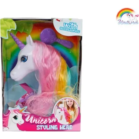 Unicorn styling hoofd 20cm met accessoires