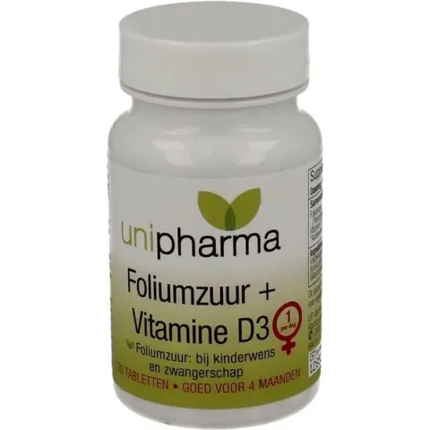 Unipharma Foliumzuur 400mcg 120 tabletten