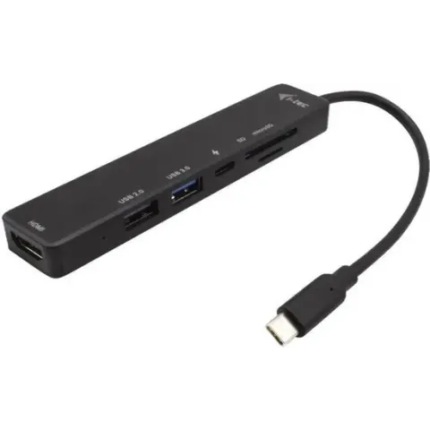 USB-C Travel Dock - I-TEC - HDMI 4K, 2x USB-poorten, 1x SD / microSD-poort, 1x usb-c Power Delivery 60W