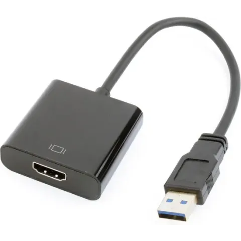 USB display-adapterkabel, zwart