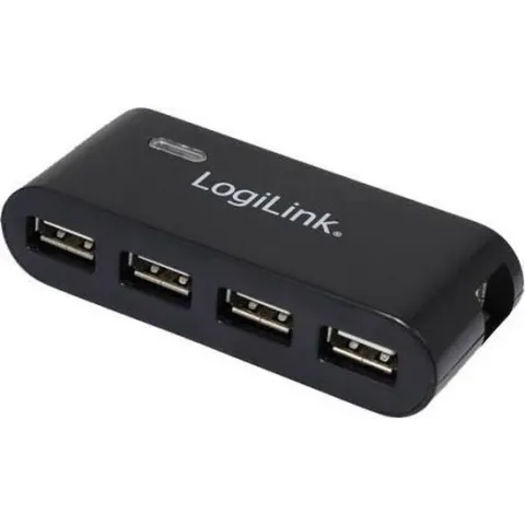 USB-HUB 4-Port LogiLink m. voeding zwart