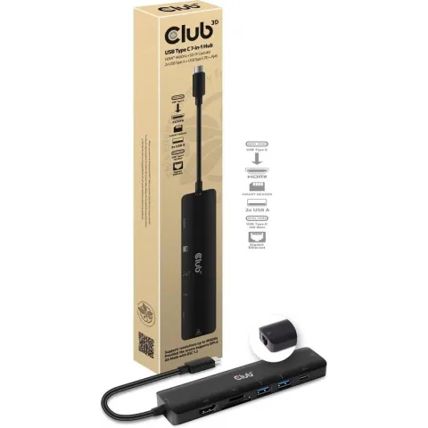 USB TYPE C 7 IN 1 HUB TO HDMI 4K60HZ+SDTF CARD SLOT+2XUSBA + USB C PD +RJ45