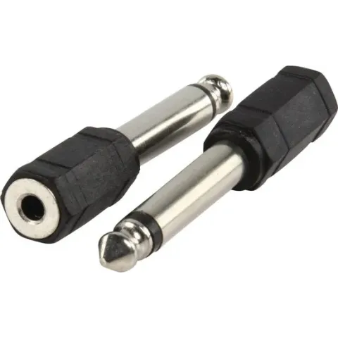 Valueline AC-006 kabeladapter/verloopstukje 3.5mm 6.35mm Zwart