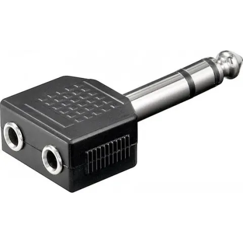 Valueline AC-014 kabeladapter/verloopstukje 3.5mm 6.35mm Zwart