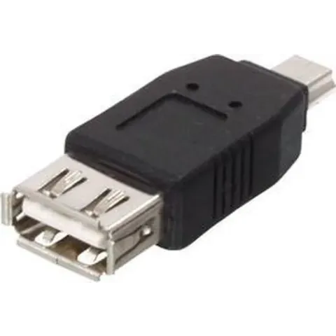 Valueline CMP-USBADAP9 kabeladapter/verloopstukje USB A (F) USB 5-pin mini (M) Zwart