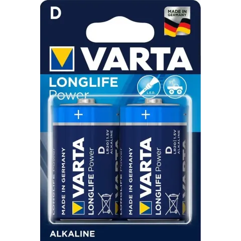 Varta Longlife Power D Batterijen - High Energy Alkaline - 2 Stuks