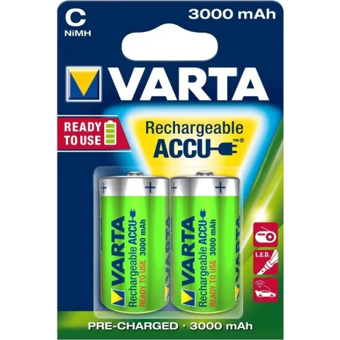 Varta oplaadbare batterijen Batterij NiMH C/LR14 1.2 V 3000 mAh R2U 2-blister
