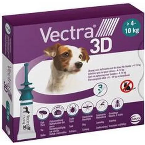 Vectra 3D Dog S - 4 tot 10 kg - 3 pipetten