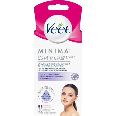 Veet Ontharingsstrips - Gezicht - Hypoallergene Minima - 20 stuks