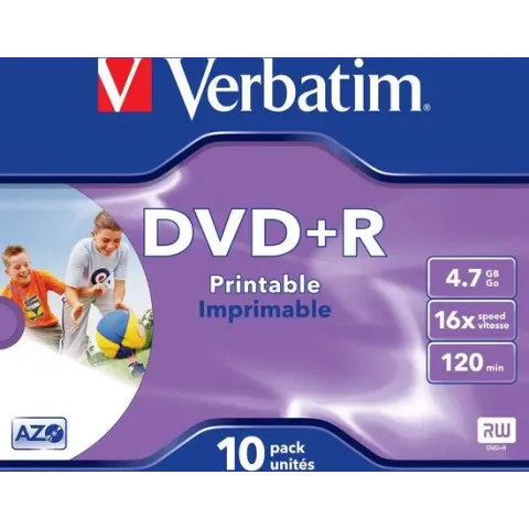 Verbatim 43508 DVD+R Wide Inkjet Printable ID Brand Schijven