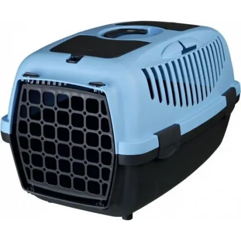 Vervoersbox Capri 2, XS–S: 37 × 34 × 55 cm, donkergrijs/pastelblauw