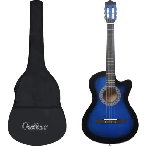 vidaXL 12-delige Gitaarset cutaway met 6 snaren western akoestisch 38 blauw