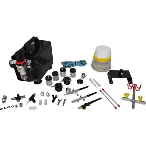vidaXL - 140286 Compressor - Airbrush set met 3 spuitpistolen
