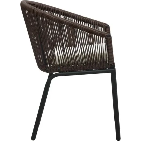 vidaXL 3-delige Bistroset met kussens PVC-rattan bruin