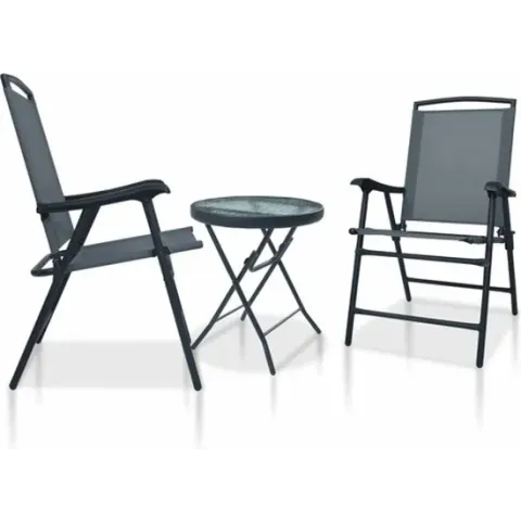 vidaXL 3-delige Bistroset staal grijs