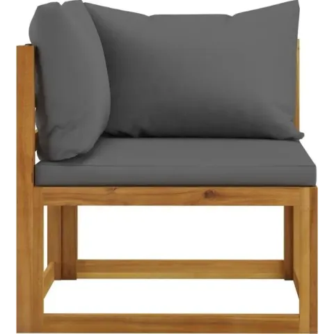 vidaXL 5-delige Loungeset met kussens massief acaciahout