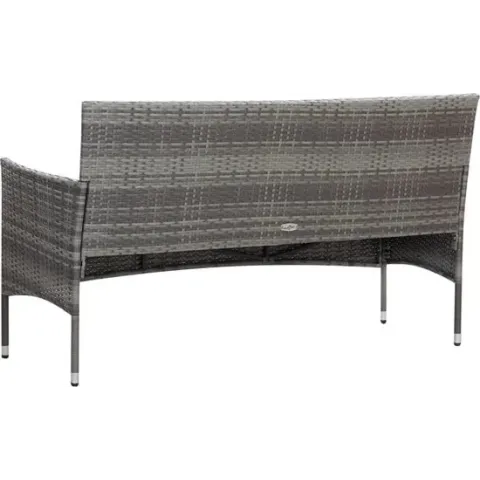 vidaXL 5-delige Loungeset met kussens poly rattan grijs