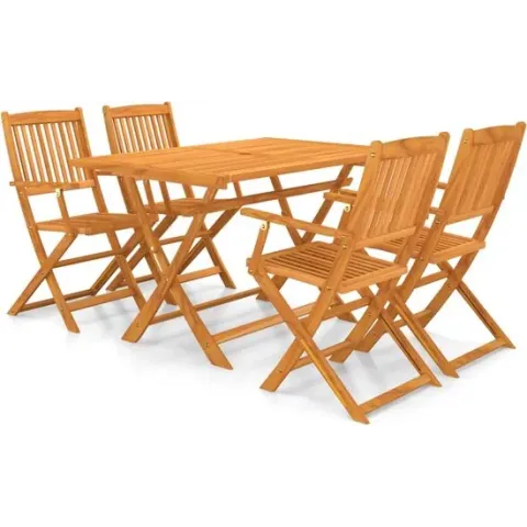 vidaXL 5-delige Tuinset inklapbaar massief acaciahout