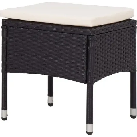 vidaXL 5-delige Tuinset poly rattan en acaciahout zwart