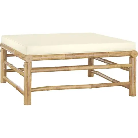 vidaXL 6-delige Loungeset met crèmewitte kussens bamboe