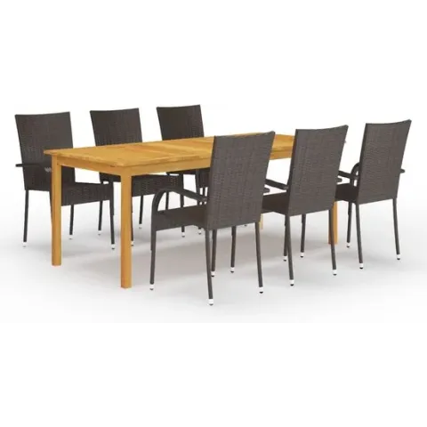 vidaXL 7-delige Tuinset bruin