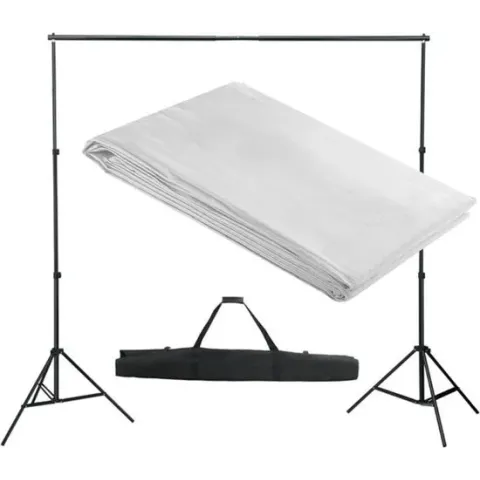 vidaXL Achtergrondondersteuningssysteem 300x300 cm wit