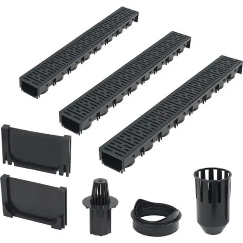 vidaXL Afvoergoten 3 m kunststof 3 st