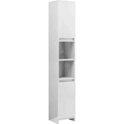 vidaXL Badkamerkast 30x30x183.5 cm spaanplaat hoogglans wit