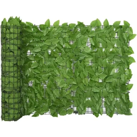 vidaXL Balkonscherm met groene bladeren 600x75 cm