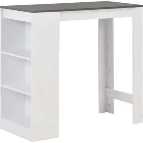 vidaXL Bartafel met schap 110x50x103 cm wit