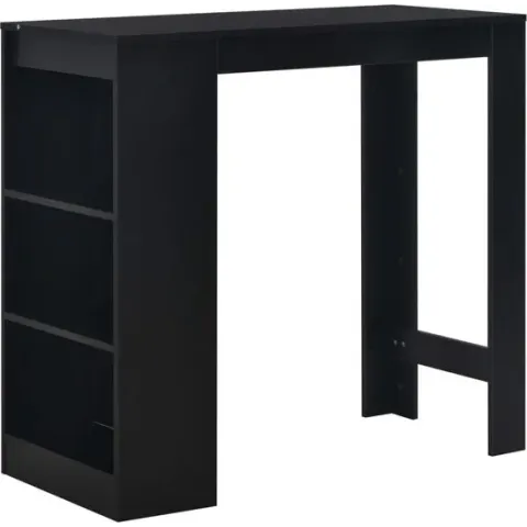 vidaXL Bartafel met schap 110x50x103 cm zwart