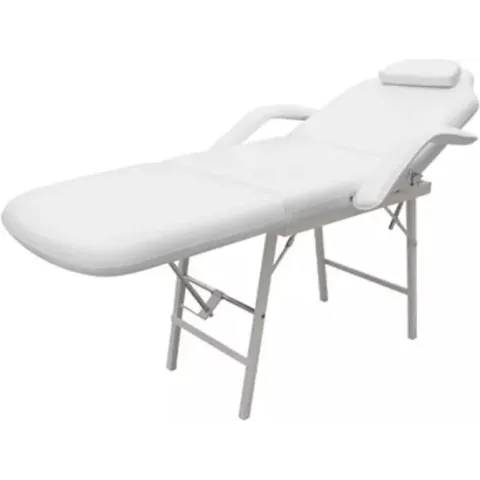 VidaXL Behandelstoel Met Verstelbaar Rug en Voetendeel Massagetafel - Wit