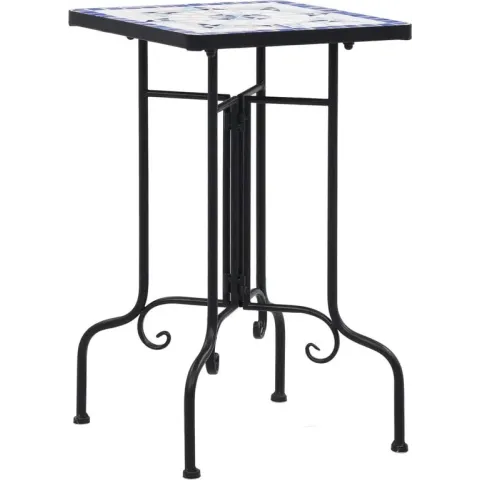 vidaXL Bijzettafel mozaïek keramiek blauw en wit