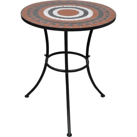vidaXL Bistrotafel 60 cm mozaïek terracottakleur en wit